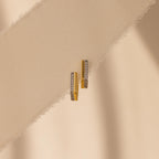 Diamond Pave Pointed Mixed Metal Hoops Silver 18K Gold Plated