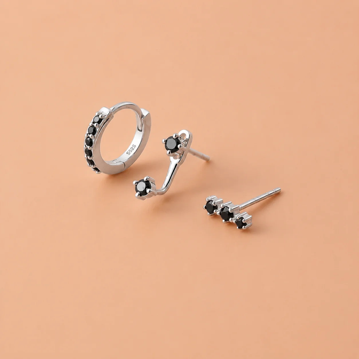 Black Diamond Earrings Set