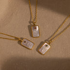 Pearl Zodiac Birthstone Necklace Silver 18K Gold Plated
