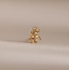 Rounded Pearl Flower Studs Silver 18K Gold Plated