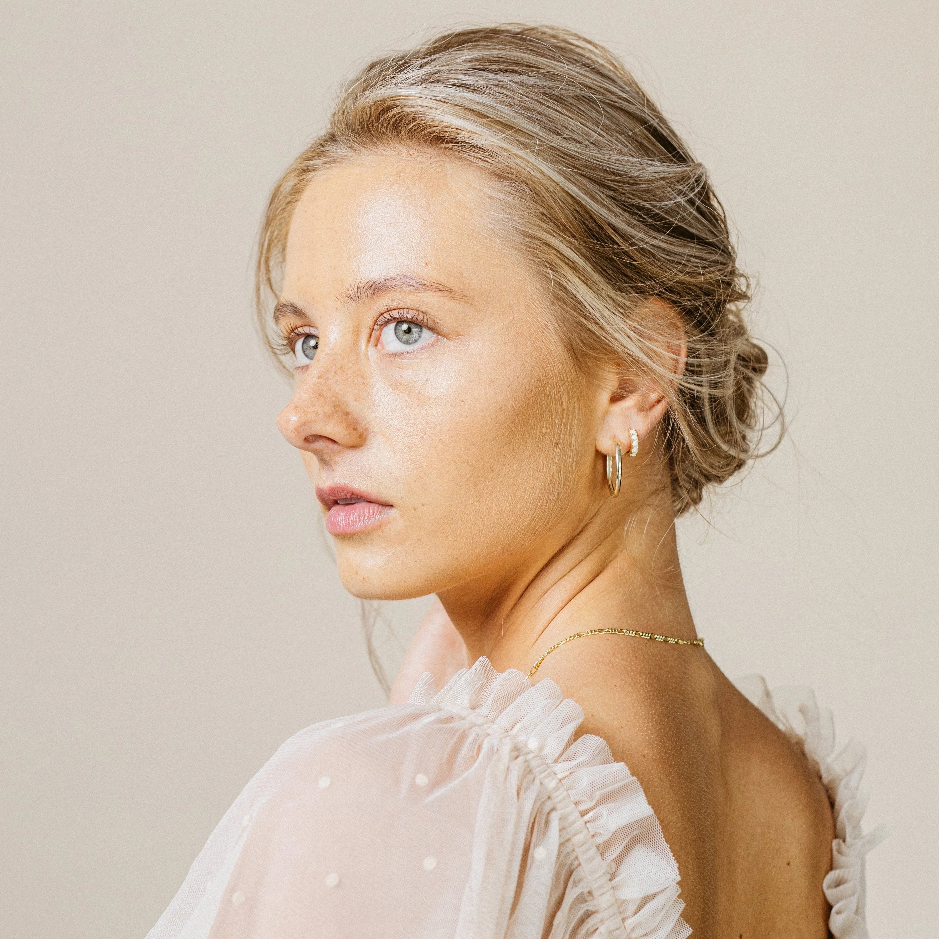 Opal Huggies Silver 18K Gold Plated