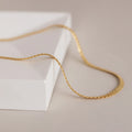 Men's Snake Chain Necklace Silver 18K Gold Plated