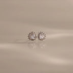 Sacred Heart Flat Back Studs Silver 18K Gold Plated