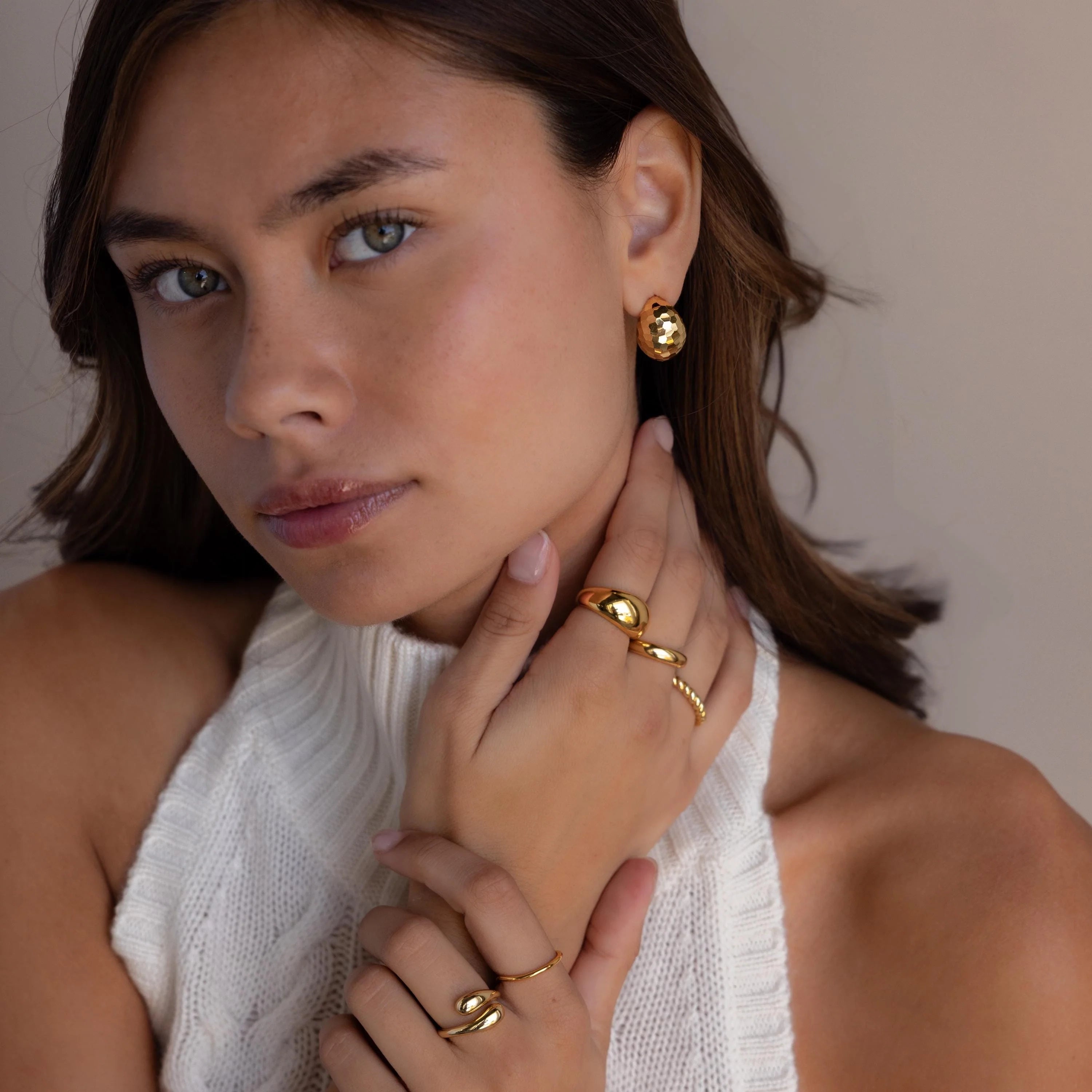Bold Disco Earrings Silver 18K Gold Plated