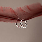 Heart Hoops Silver 18K Gold Plated