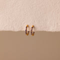 Inside Out Amethyst Huggies Silver 18K Gold Plated