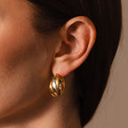 Intertwined Mixed Metal Hoops Silver 18K Gold Plated