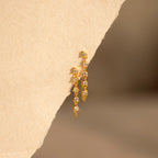 Diamond Chain Drop Earrings Silver 18K Gold Plated