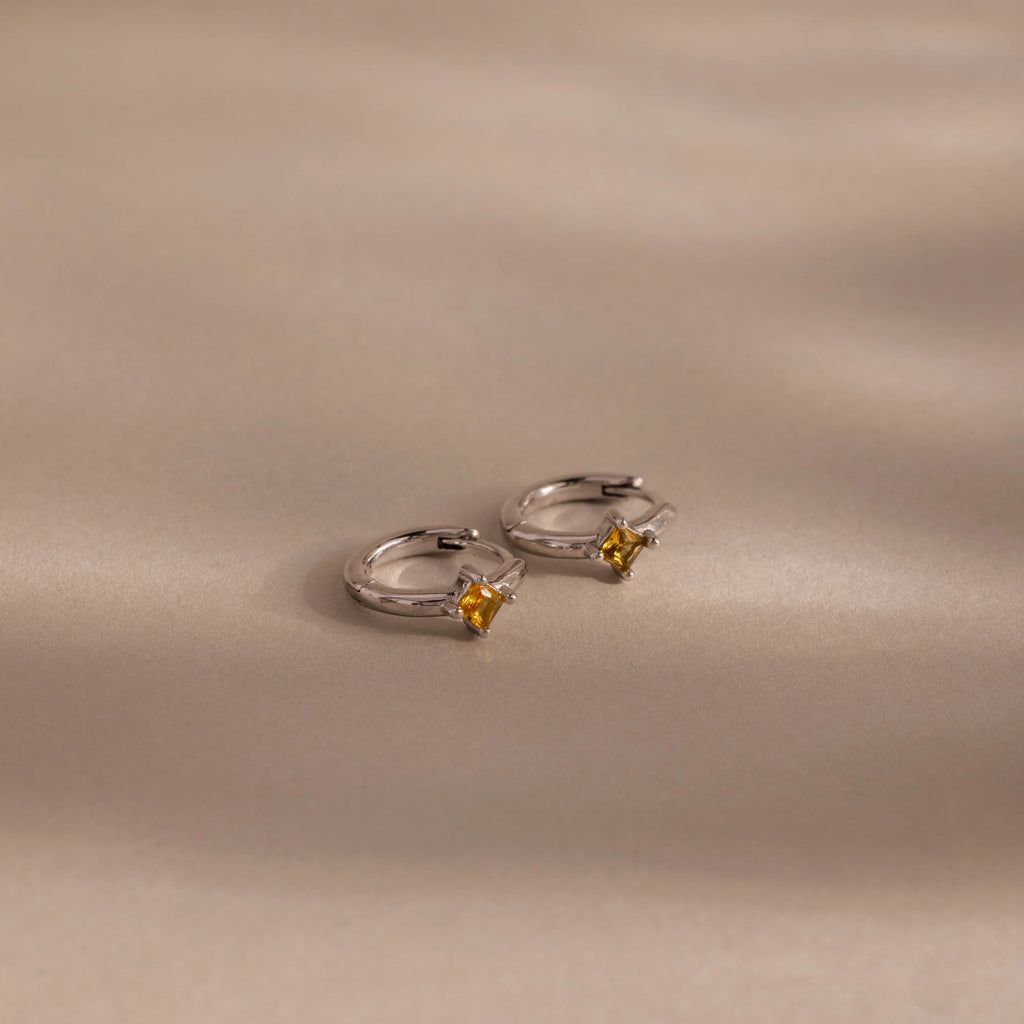 Athena Topaz Huggies Silver 18K Gold Plated