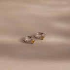 Athena Topaz Huggies Silver 18K Gold Plated