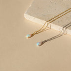 Tabitha Opal Drop Necklace Silver 18K Gold Plated