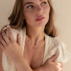 Dainty Jade Bar Necklace Silver 18K Gold Plated
