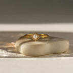 Vintage Pave Pearl Ring  Silver 18K Gold Plated