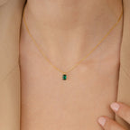 Maia Emerald Necklace Silver 18K Gold Plated