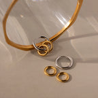 Duo Link Mixed Metal Hoops Silver 18K Gold Plated