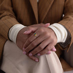 Toi et Moi Pear Birthstone Ring Silver 18K Gold Plated