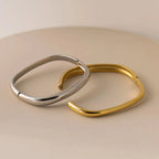 Square Bangle Silver 18K Gold Plated