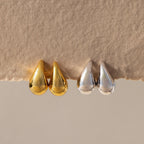 Chunky Tear Drop Studs Silver 18K Gold Plated