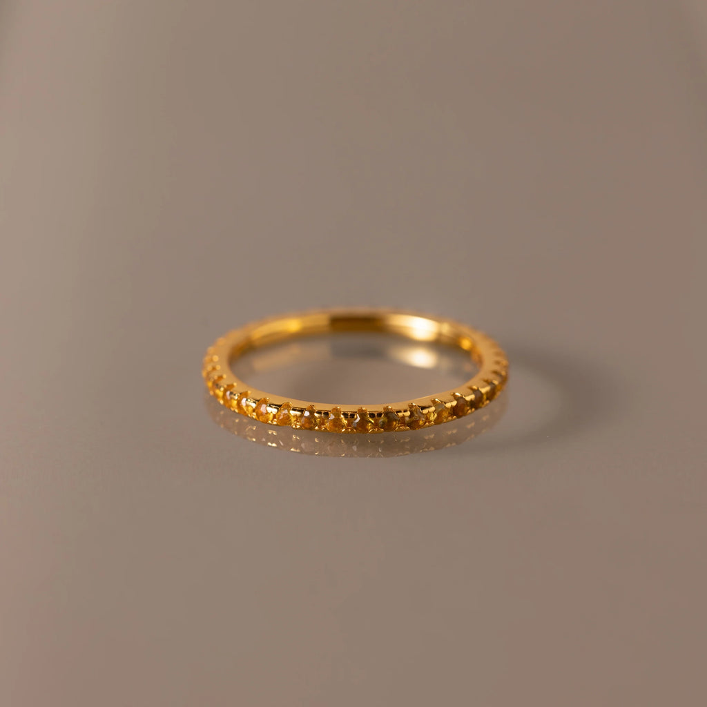 Endless Eternity Topaz Ring Silver 18K Gold Plated