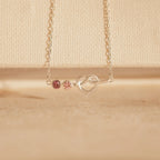 Love Knot Birthstone Necklace Silver 18K Gold Plated