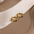 Pearl & Onyx Huggies Silver 18K Gold Plated