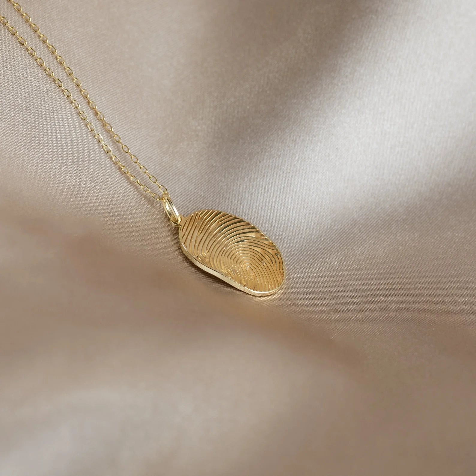 Custom Fingerprint Necklace Silver 18K Gold Plated