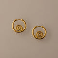 Spiral Swirl Hoops Silver 18K Gold Plated