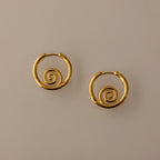 Spiral Swirl Hoops Silver 18K Gold Plated