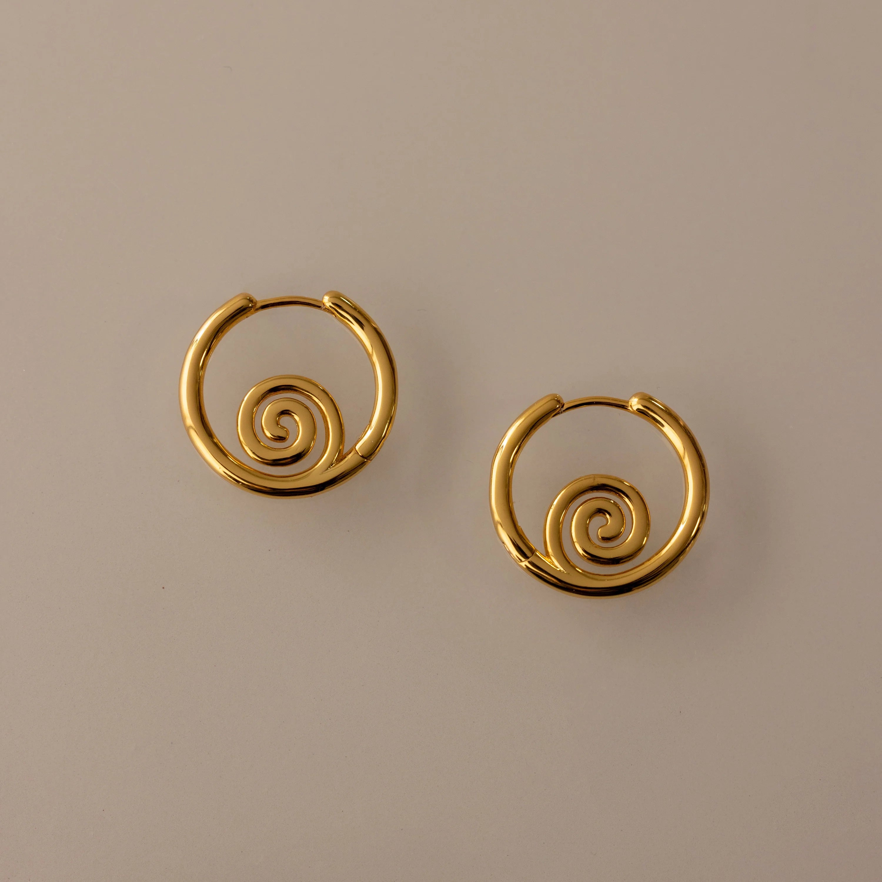 Spiral Swirl Hoops Silver 18K Gold Plated