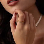 Skinny Pave Stacking Ring  Silver 18K Gold Plated