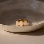 Oval Moonstone Ring Silver 18K Gold Plated