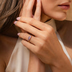 Art Deco Birthstone Ring Silver 18K Gold Plated