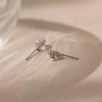 Beaded Herkimer Studs Silver 18K Gold Plated