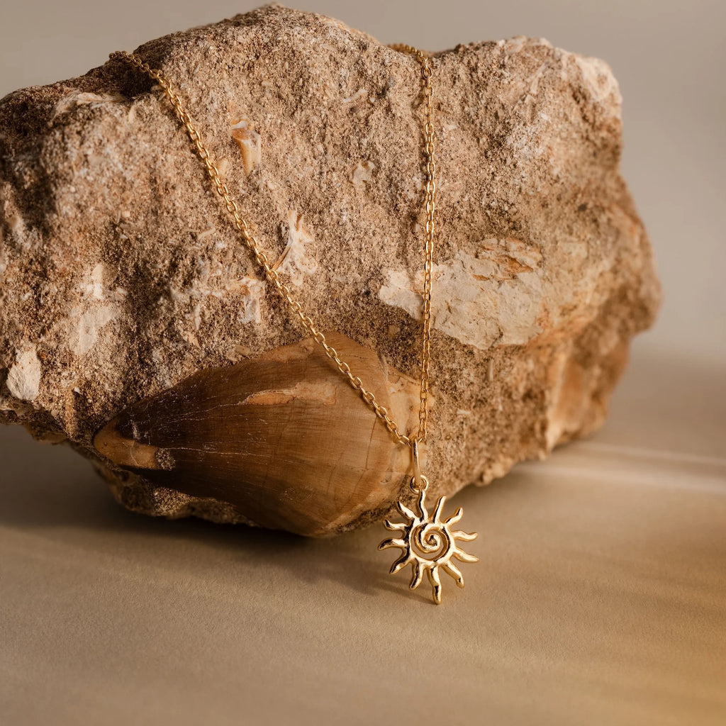 Celestial Sun Necklace Silver 18K Gold Plated