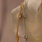 Moonstone Hand Ring Chain Bracelet Silver 18K Gold Plated