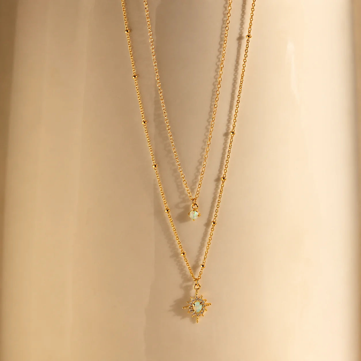 Opal Star Duo Necklace