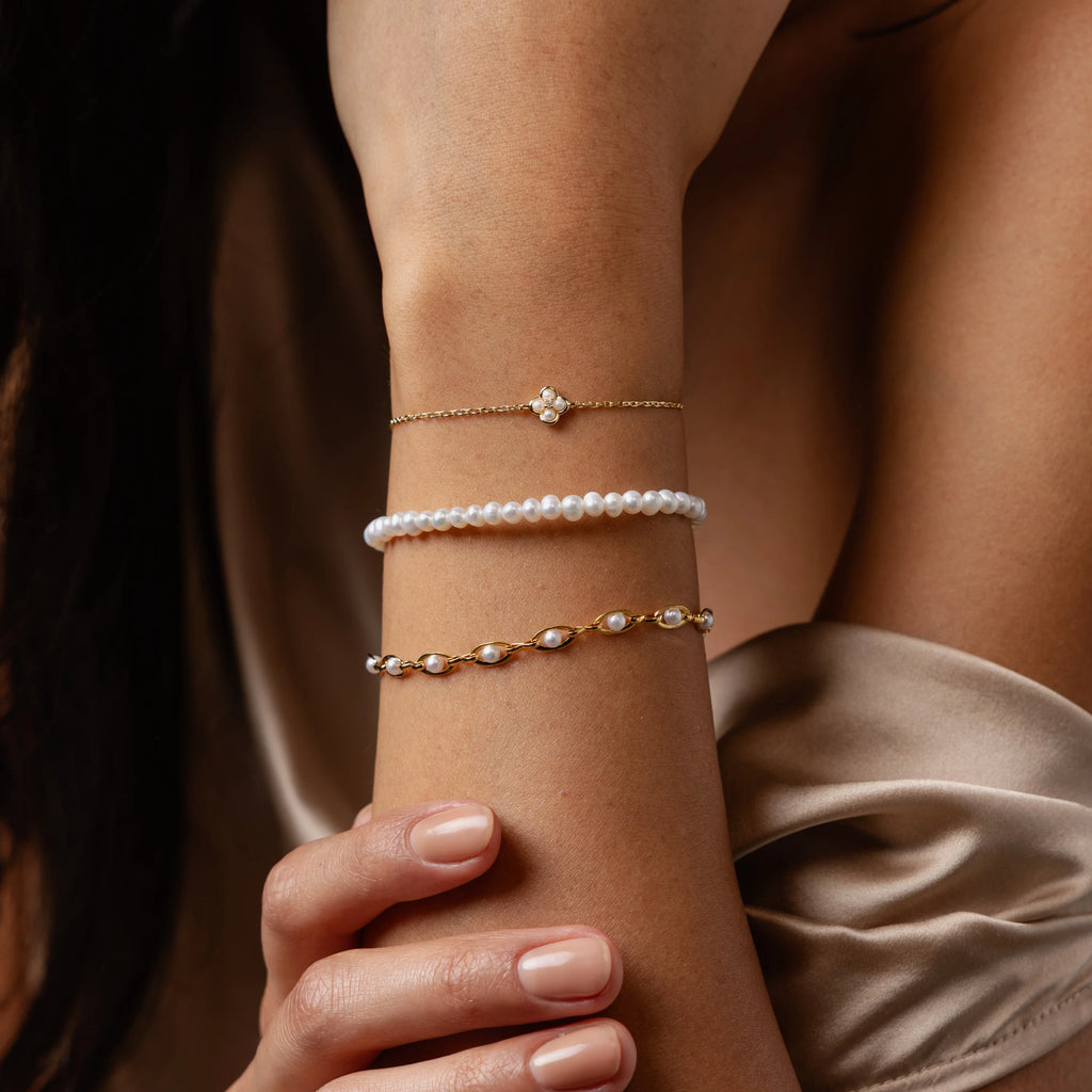 Venus Pearl Bracelet Silver 18K Gold Plated