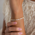 Vertical Baguette Tennis Bracelet Silver 18K Gold Plated