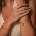 Cross/Heart Charm Rolo Clasp Bracelet Silver 18K Gold Plated