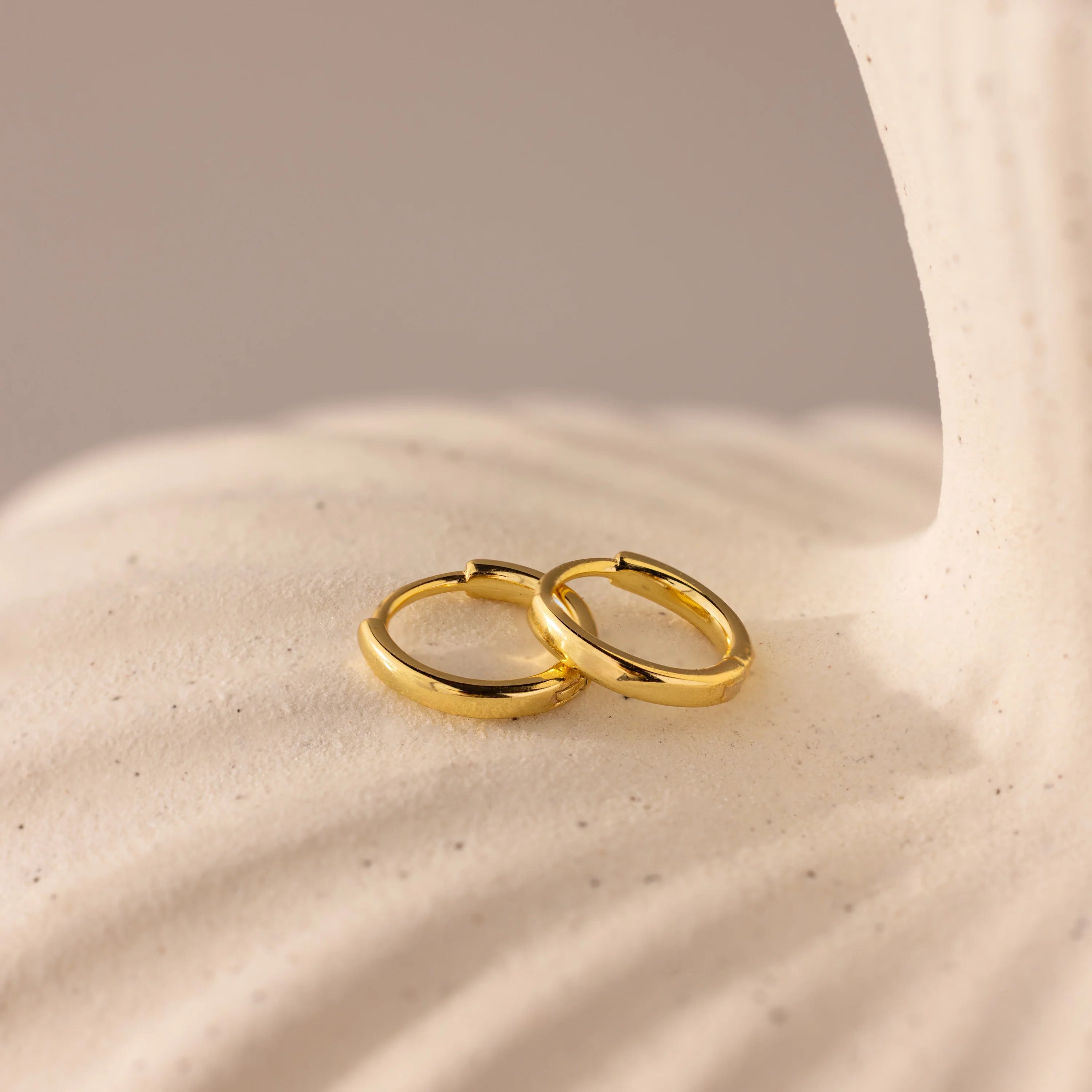 8mm Dainty Huggies Silver 18K Gold Plated