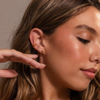 Shark Tooth Flatback Studs Silver 18K Gold Plated
