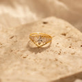 Art Deco Ring Set Silver 18K Gold Plated