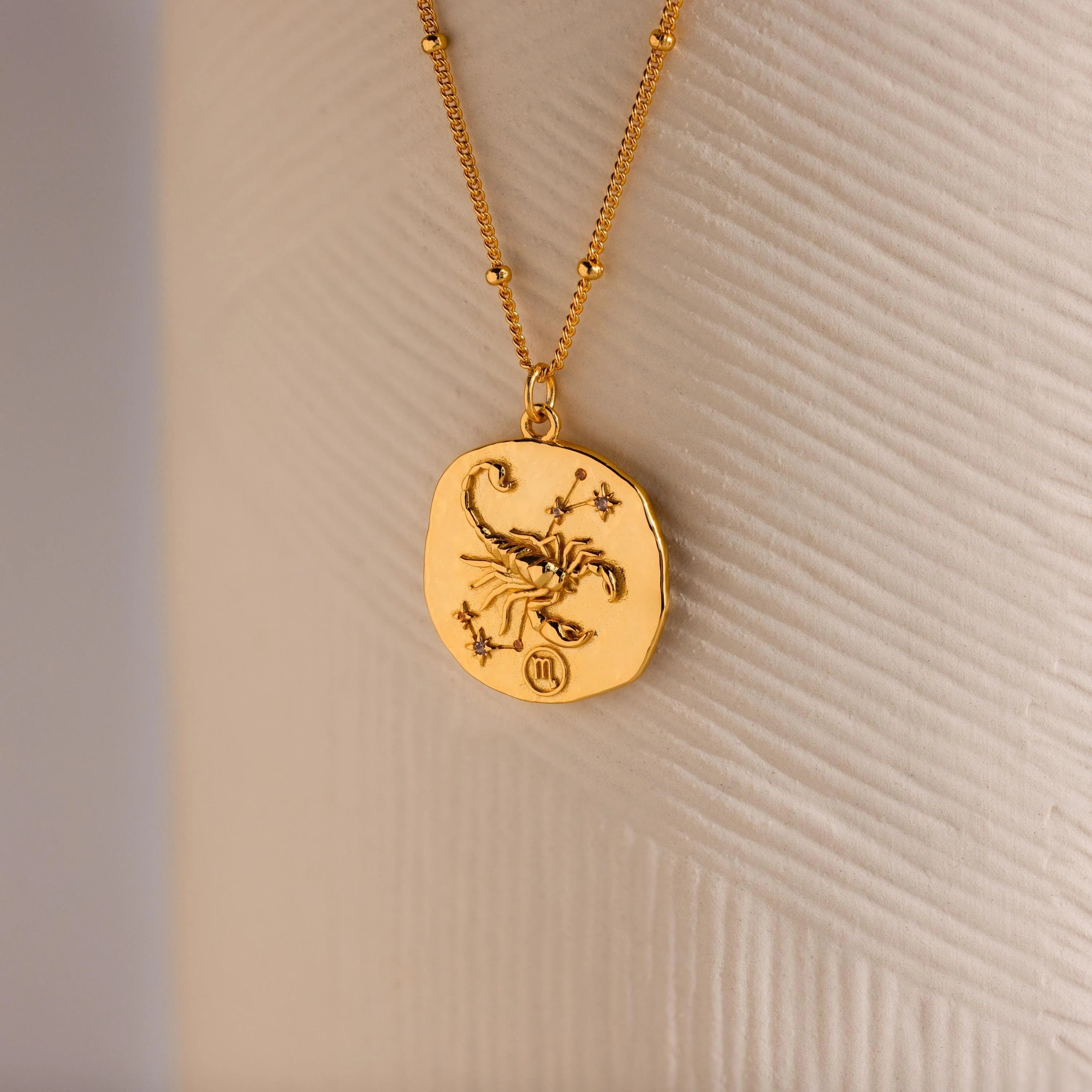Zodiac Coin Necklace Silver 18K Gold Plated