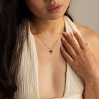 Labradorite & Moonstone Drop Necklace Silver 18K Gold Plated