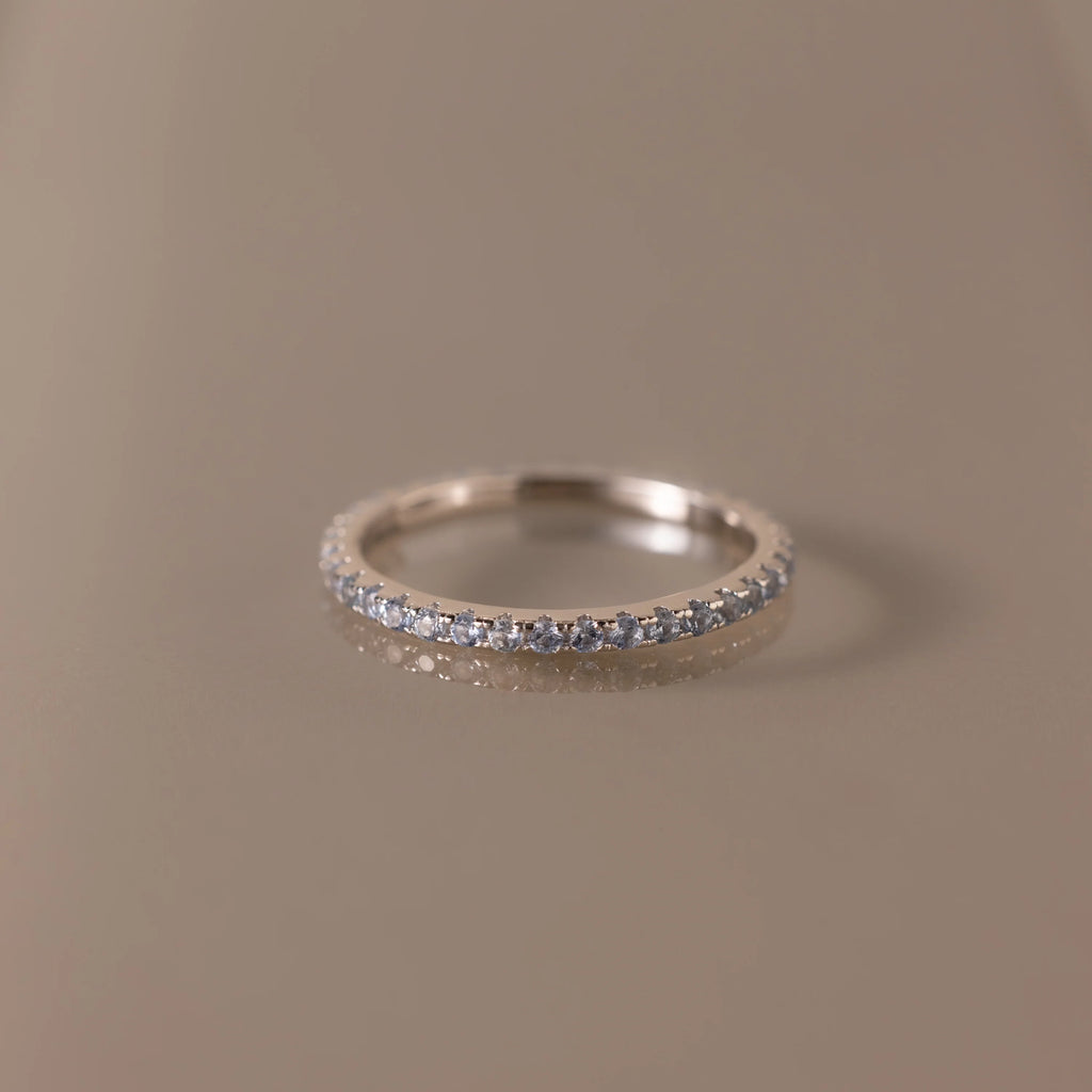 Endless Eternity Aquamarine Ring Silver 18K Gold Plated
