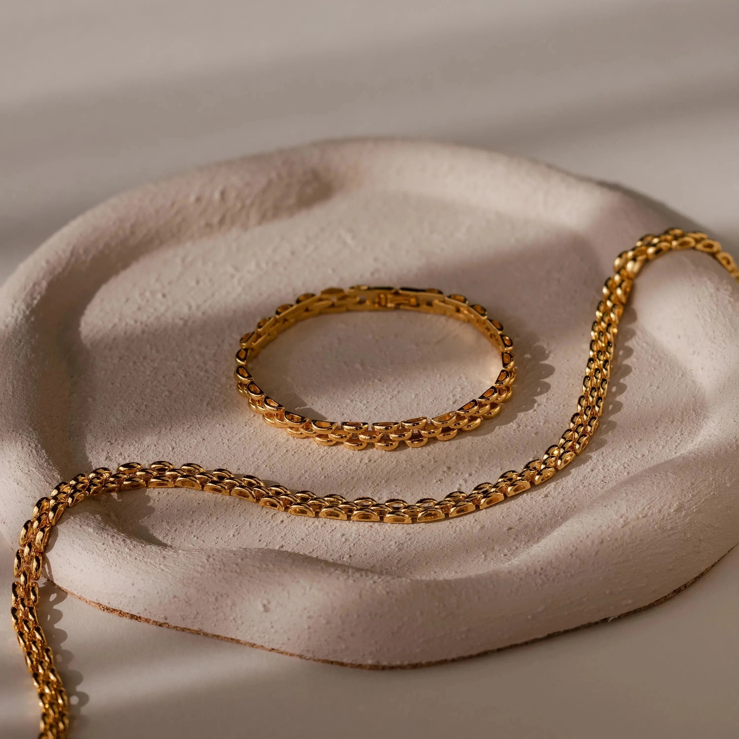 Strap Bracelet Silver 18K Gold Plated