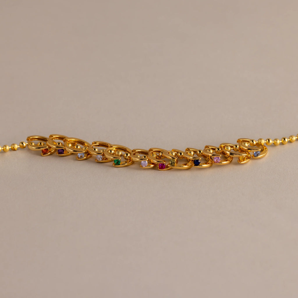 Floating Birthstone Huggies Silver 18K Gold Plated