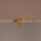 Beaded Hoops Silver 18K Gold Plated