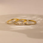 Diamond Eternity Ring Set Silver 18K Gold Plated