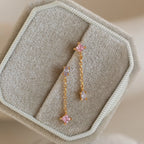 Mixed Crystal Drop Earrings Silver 18K Gold Plated